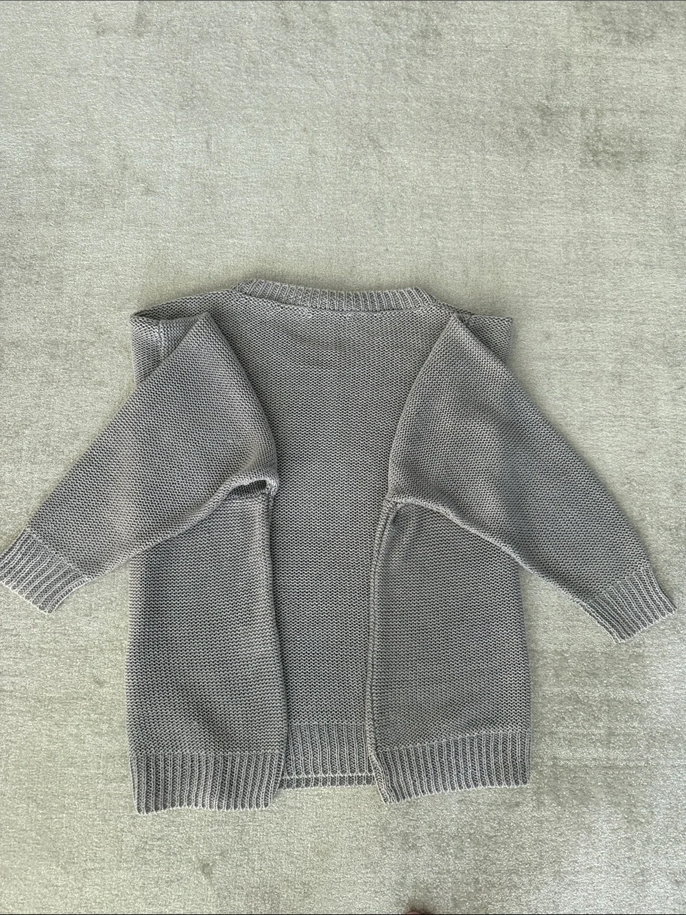 Stella McCarthy Linen Sophisticated Oversized Crewneck Sweater in Light Gray